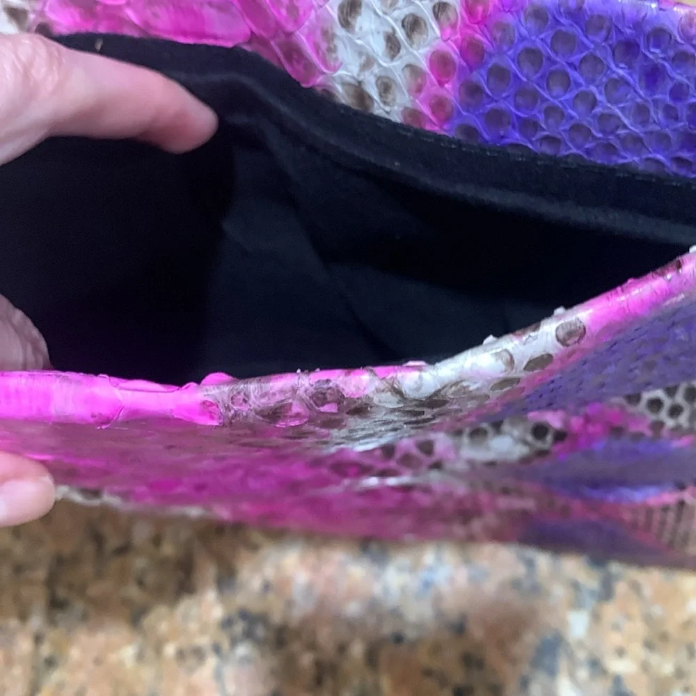 Absolutely stunning authentic python real snake skin purse at beautiful colors